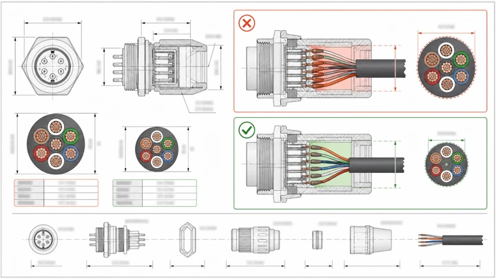 Ilustración de GLOBIX: Por qué seis conductores de 0,5 mm² no cabían en el montaje 1B revisado